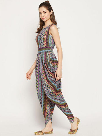 Uptownie Lite Women's Crepe Printed Dhoti Pattern Jumpsuit Roposo Clout